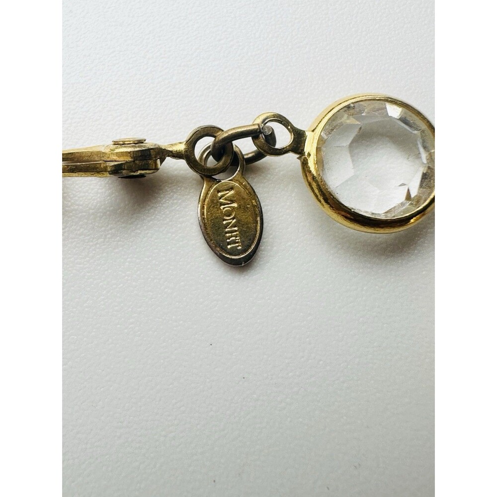 Vintage Monet Goldtone Pastel Pink Crystal Bracelet 7” - Picture 4 of 7